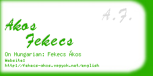 akos fekecs business card