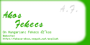 akos fekecs business card